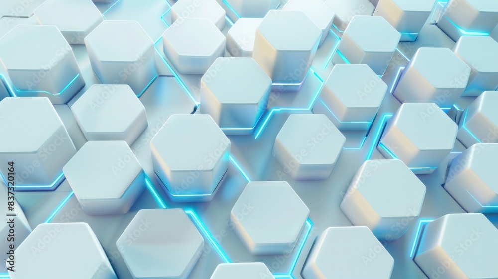 A clean, white 3D hexagonal pattern creating a futuristic and sleek abstract background. Perfect for technology-themed designs.
A clean, white 3D hexagonal pattern creating a futuristic and sleek abstract background. Perfect for technology-themed designs.