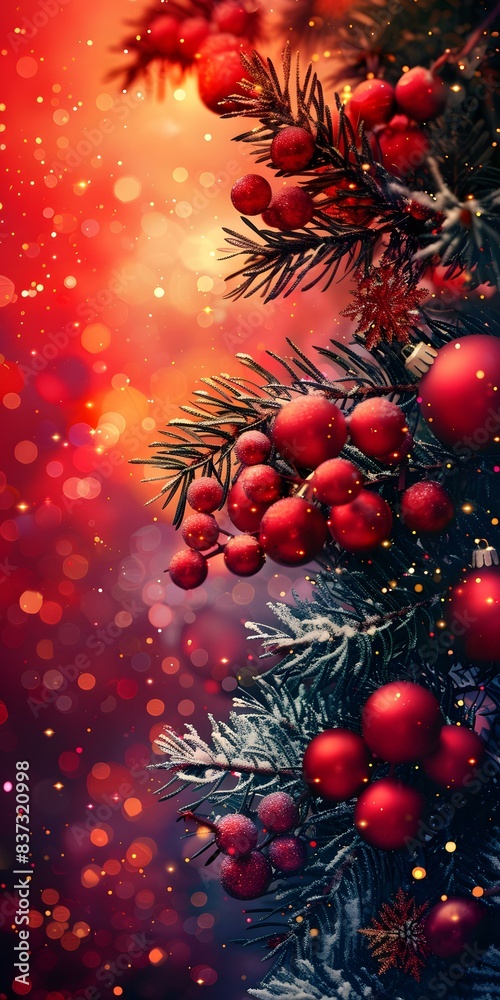 Christmas Tree With Red Baubles Christmas Tree With Red Baubles