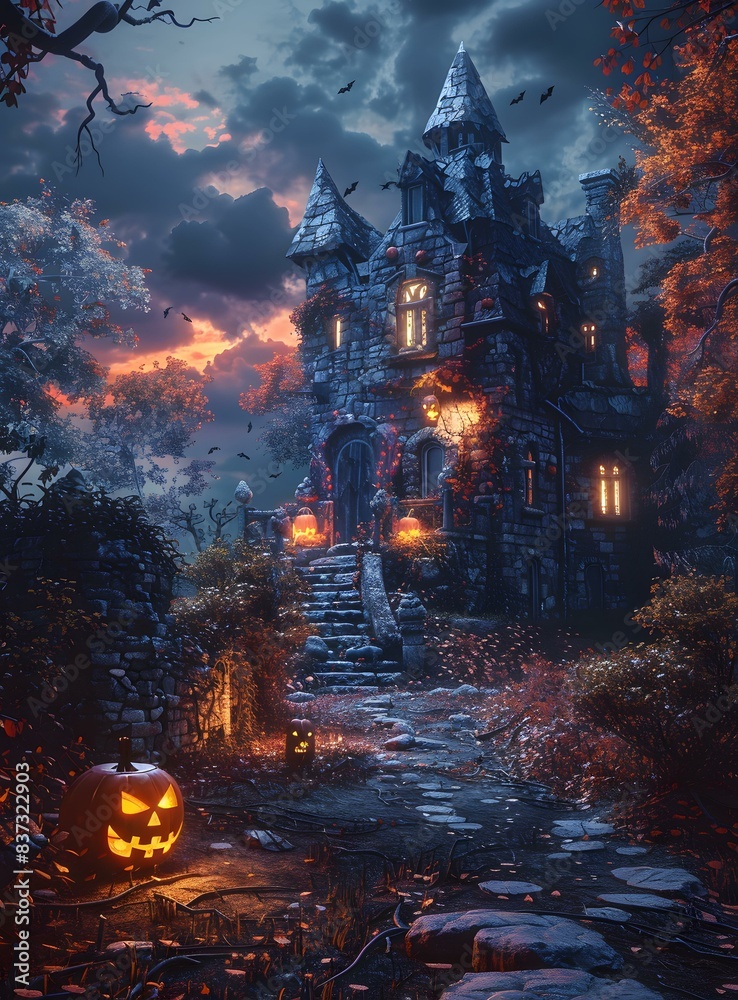 Halloween Pumpkin Lantern Castle Halloween Pumpkin Lantern Castle