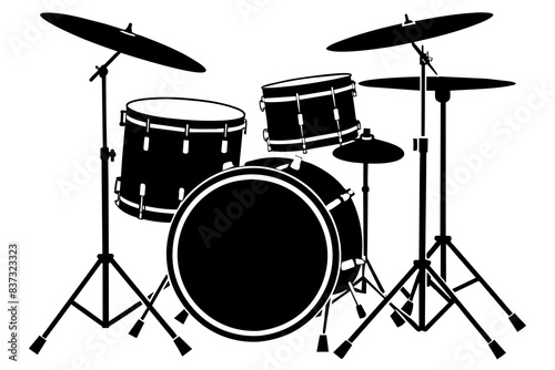 drum kit silhouette vector illustration