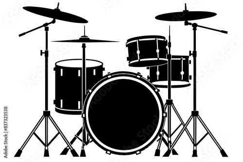 drum kit silhouette vector illustration