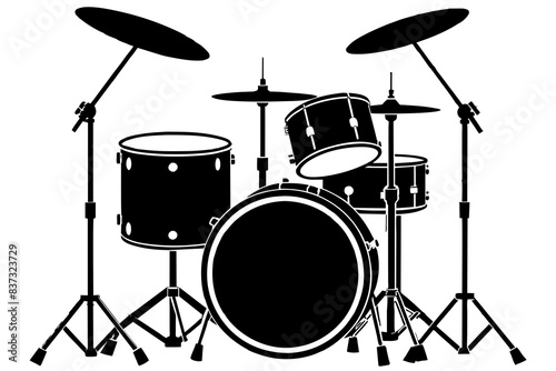 drum kit silhouette vector illustration