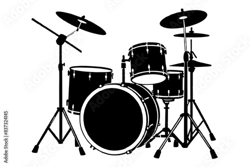 drum kit silhouette vector illustration