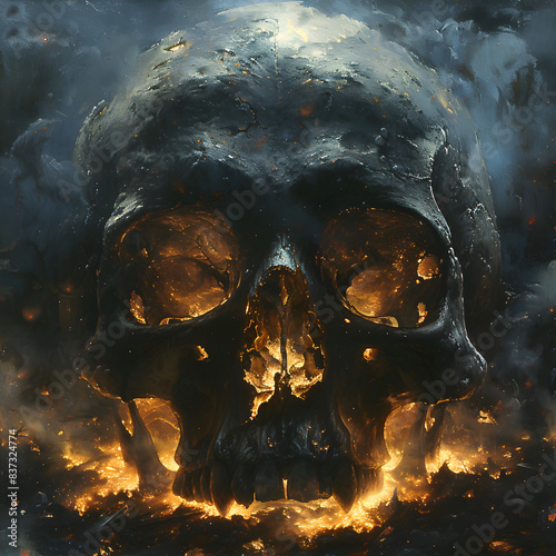 skull in the dark