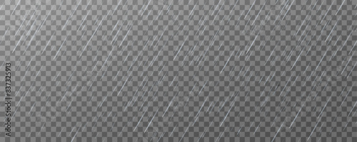 Raindrops on transparent background. Storm with rain and white cloud isolated on transparent background. Downpour, hail rainy weather. png
