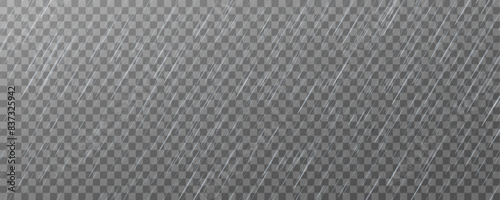 Raindrops on transparent background. Storm with rain and white cloud isolated on transparent background. Downpour, hail rainy weather. png