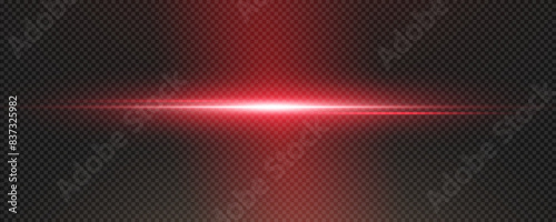 Set of realistic vector red stars png. Set of vector suns png. Red flares with highlights. Horizontal light lines, laser, flash.	