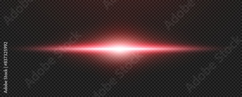 Set of realistic vector red stars png. Set of vector suns png. Red flares with highlights. Horizontal light lines, laser, flash.	