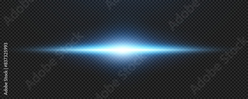 Set of realistic vector blue stars png. Set of vector suns png. White flares with highlights.	 photo