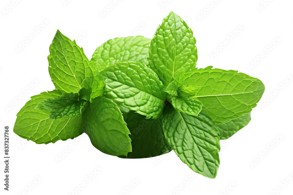 Fresh green mint leaves isolated on black background. Perfect for food, beverage, and health related concepts. Fresh green mint leaves isolated on black background. Perfect for food, beverage, and health related concepts.