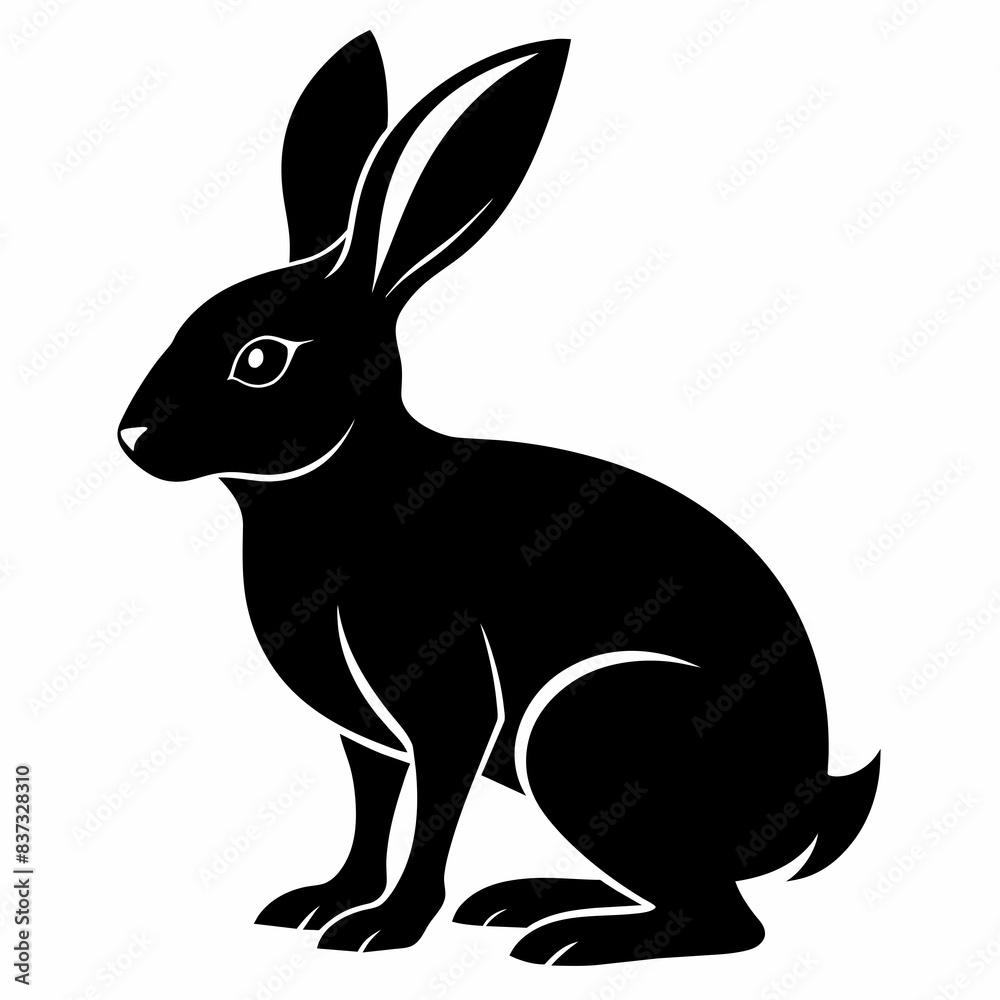Obraz premium black rabbit silhouette