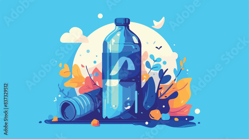 Cartoon Illustration of gallon water bottle standin photo