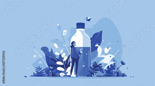 Cartoon Illustration of gallon water bottle standin photo