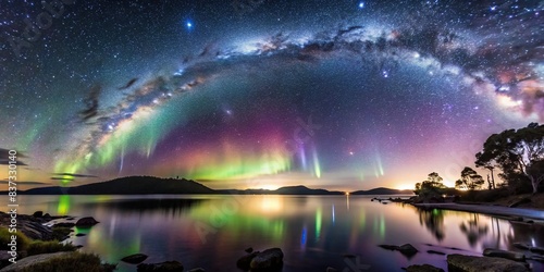 Clear night sky in Tasmania showcasing the magnificent aurora australis  stars  and constellations