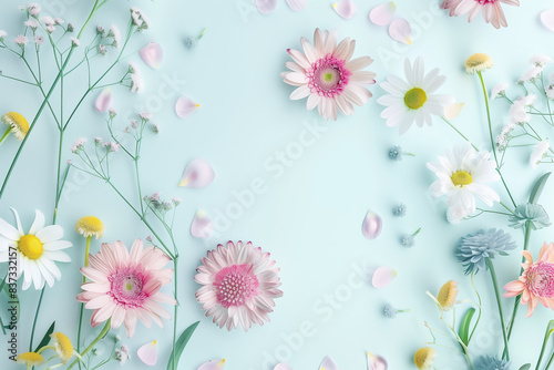 Beautiful artistic background with watercolor textured transvaal daisies tropical flowers
