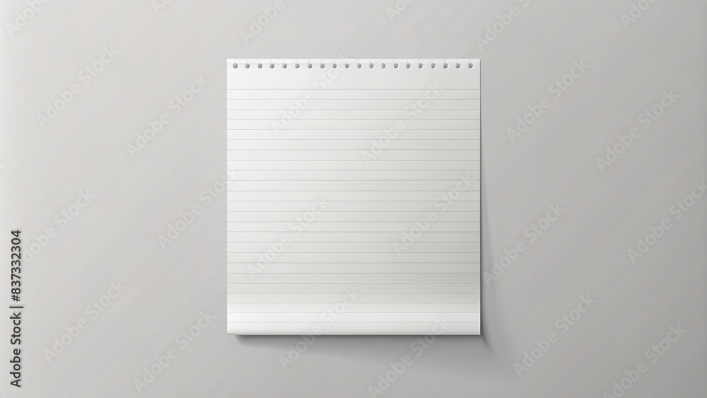 Realistic white paper note template with soft shadows for presentations ...