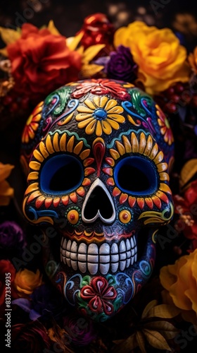 Human skulls are full of colorful variations, generative ai © ImronDesign