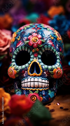 Human skulls are full of colorful variations, generative ai