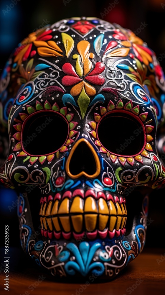 Human skulls are full of colorful variations, generative ai Human skulls are full of colorful variations, generative ai
