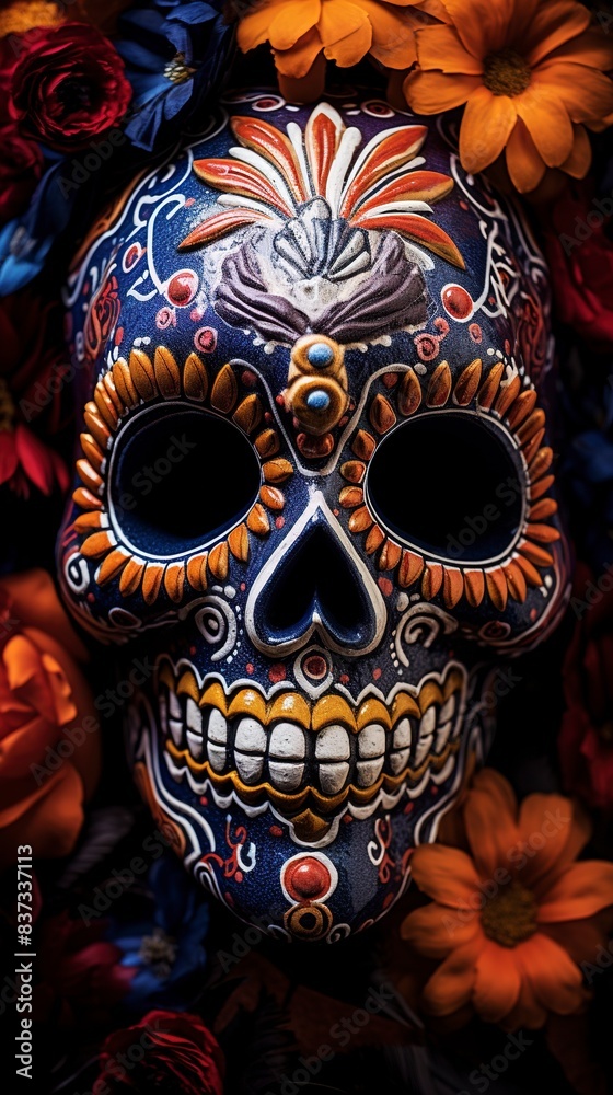 Human skulls are full of colorful variations, generative ai
