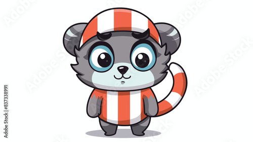 Character mascot of madagascar flag badge as a pris