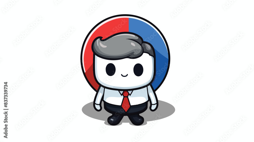 Character of the cute france flag badge with dead p