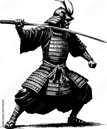 Samurai With Katana Sword