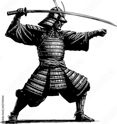 Samurai With Katana Sword