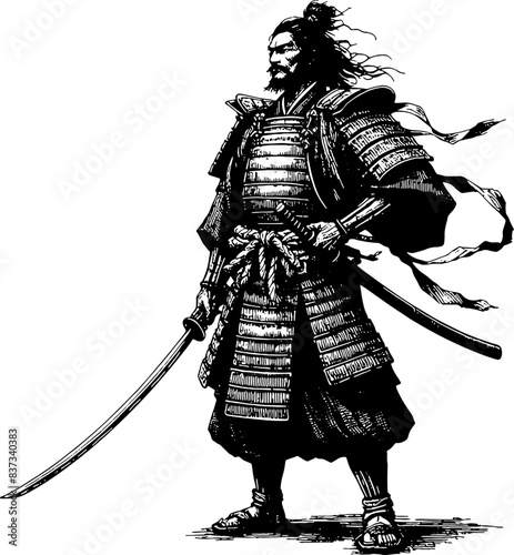 Samurai With Katana Sword © OceanArt