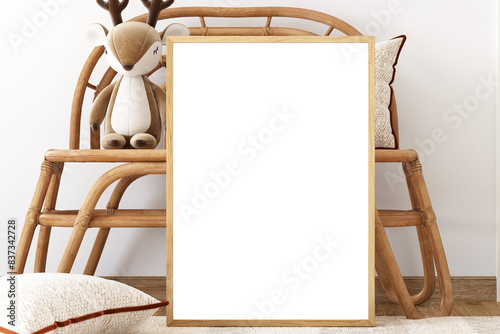 Frame mockup kids, kids room mockup, frame mockup for digital prints, 3d render