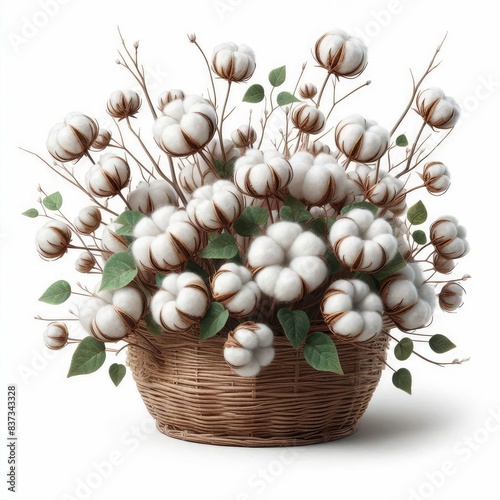 Cotton flowers isolated on a white background
