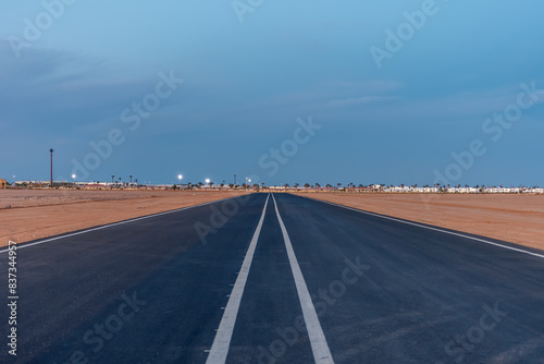 View of the road during sunset in Egypt.