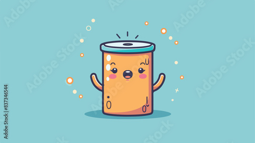 Cute battery illustration isolated reaching the finish c