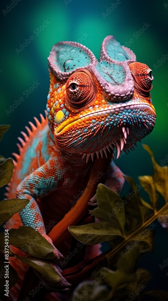 close up of a chameleon, generative ai