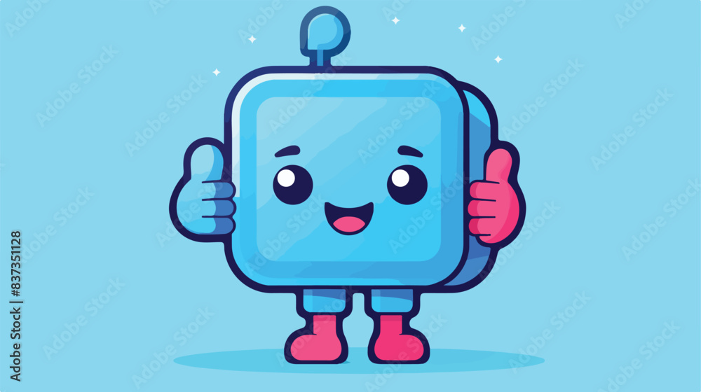Cute puzzle with social media thumbs up symbol  cut