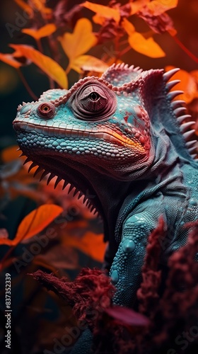 close up of a chameleon  generative ai