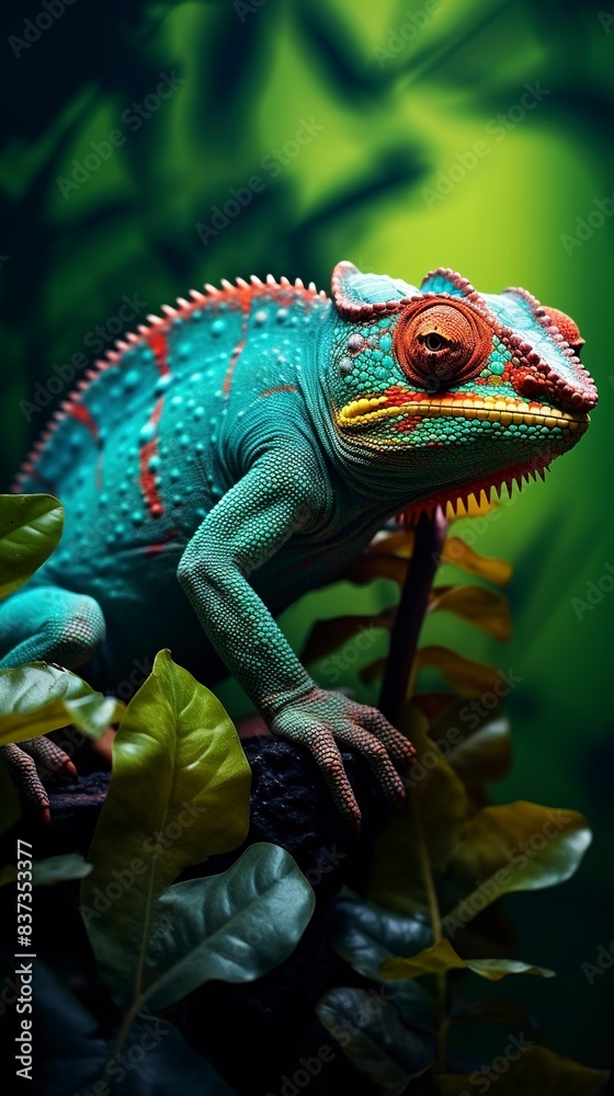 close up of a chameleon, generative ai close up of a chameleon, generative ai