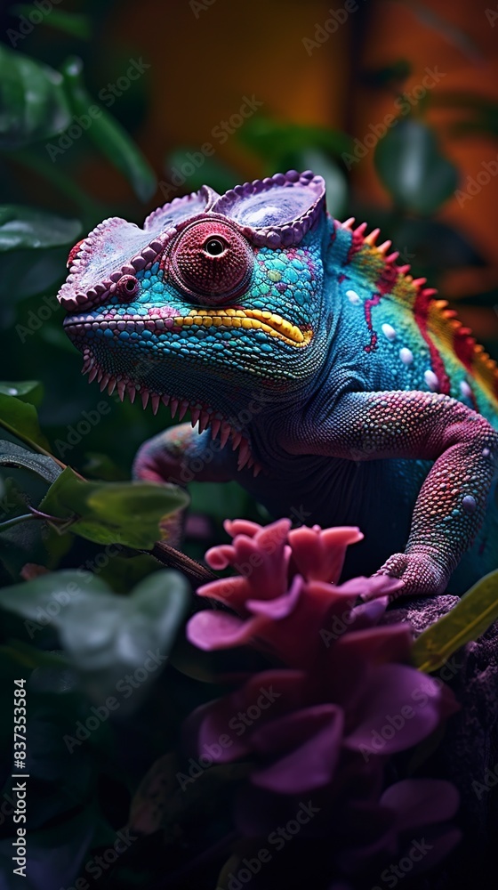close up of a chameleon, generative ai close up of a chameleon, generative ai