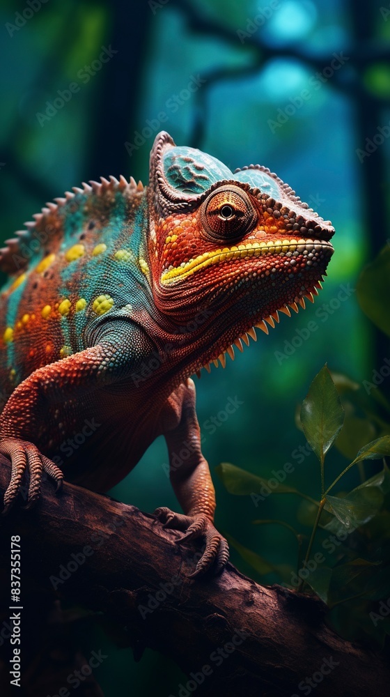 close up of a chameleon, generative ai
