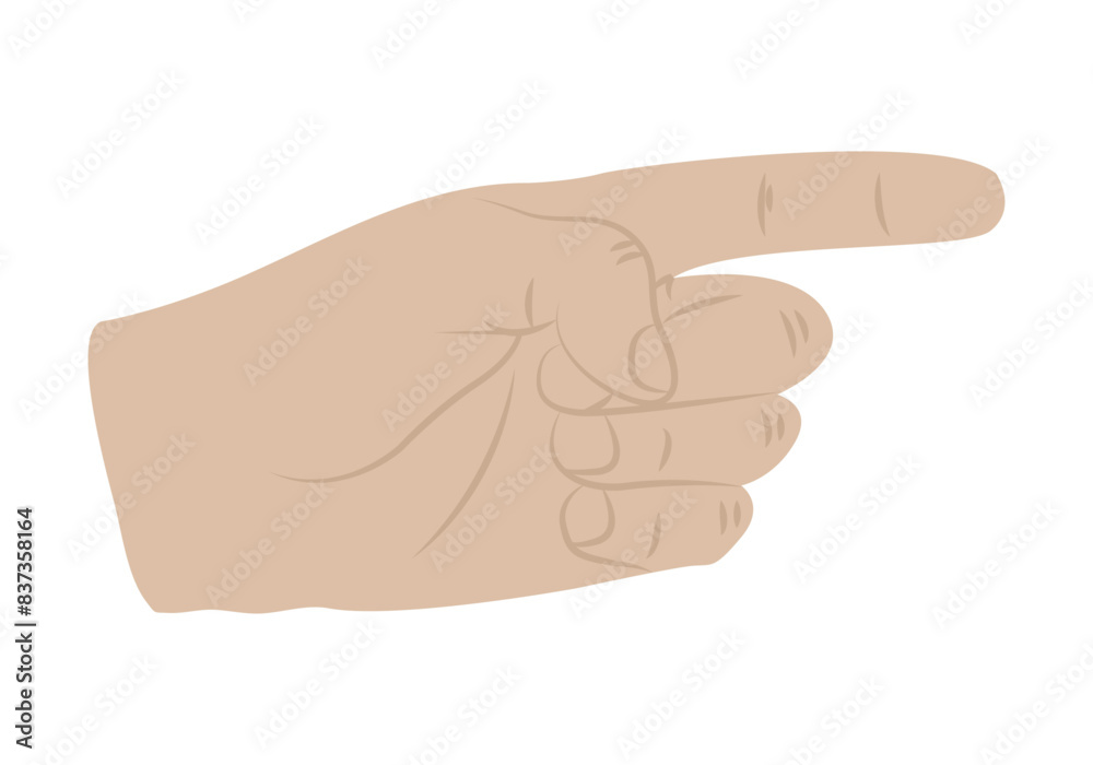 Mano indicando con el dedo índice en fondo blanco. Mano indicando con el dedo índice en fondo blanco.