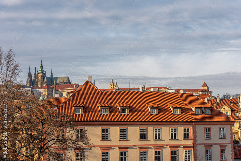View of old town and famous St. Vitus Cathedral from the Charles Bridge in Prague, Czech Republic. View of old town and famous St. Vitus Cathedral from the Charles Bridge in Prague, Czech Republic.