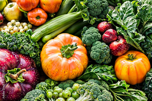 Fresh vegetables and fruits : AI Generative, not upscale