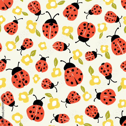 Ladybug Seamless Pattern for Kids Products