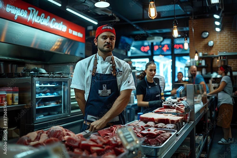 Lively Workplace of a Customer-Oriented Meat Clerk Lively Workplace of a Customer-Oriented Meat Clerk