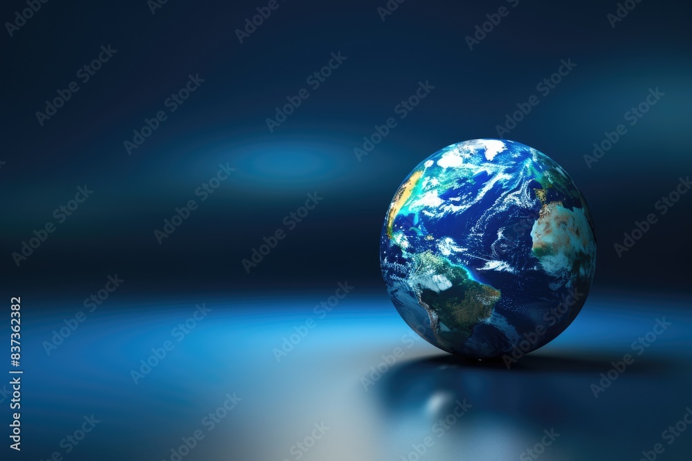 World Commerce. Global Business Concept with Earth Map in Blue Tones World Commerce. Global Business Concept with Earth Map in Blue Tones