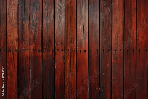 Wooden Decking. Rich Colored Dark Wood Vertical Panels with Even Lighting Background