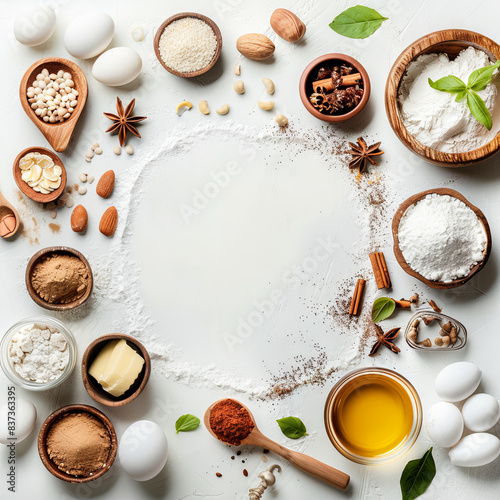 Wallpaper Mural Baking Ingredients Flat Lay Torontodigital.ca