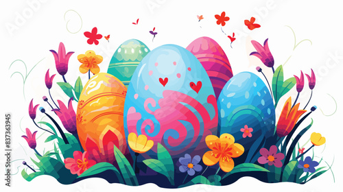 Happy Easter. colorful Easter egg. vector illustration © Molvi