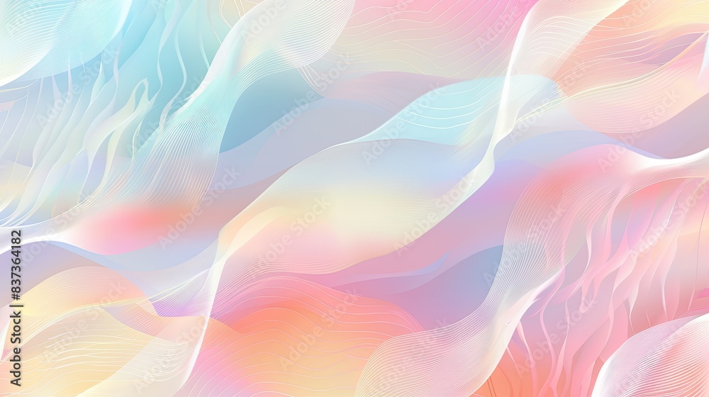 Abstract background with wavy lines and shapes in pastel colours Abstract background with wavy lines and shapes in pastel colours