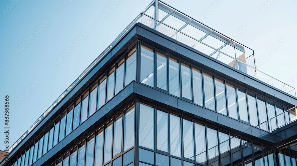 Close-up glass and steel facade modern Architecture exterior Close-up glass and steel facade modern Architecture exterior